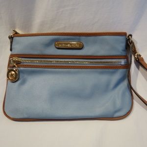 Michael Kors light blue wristlet